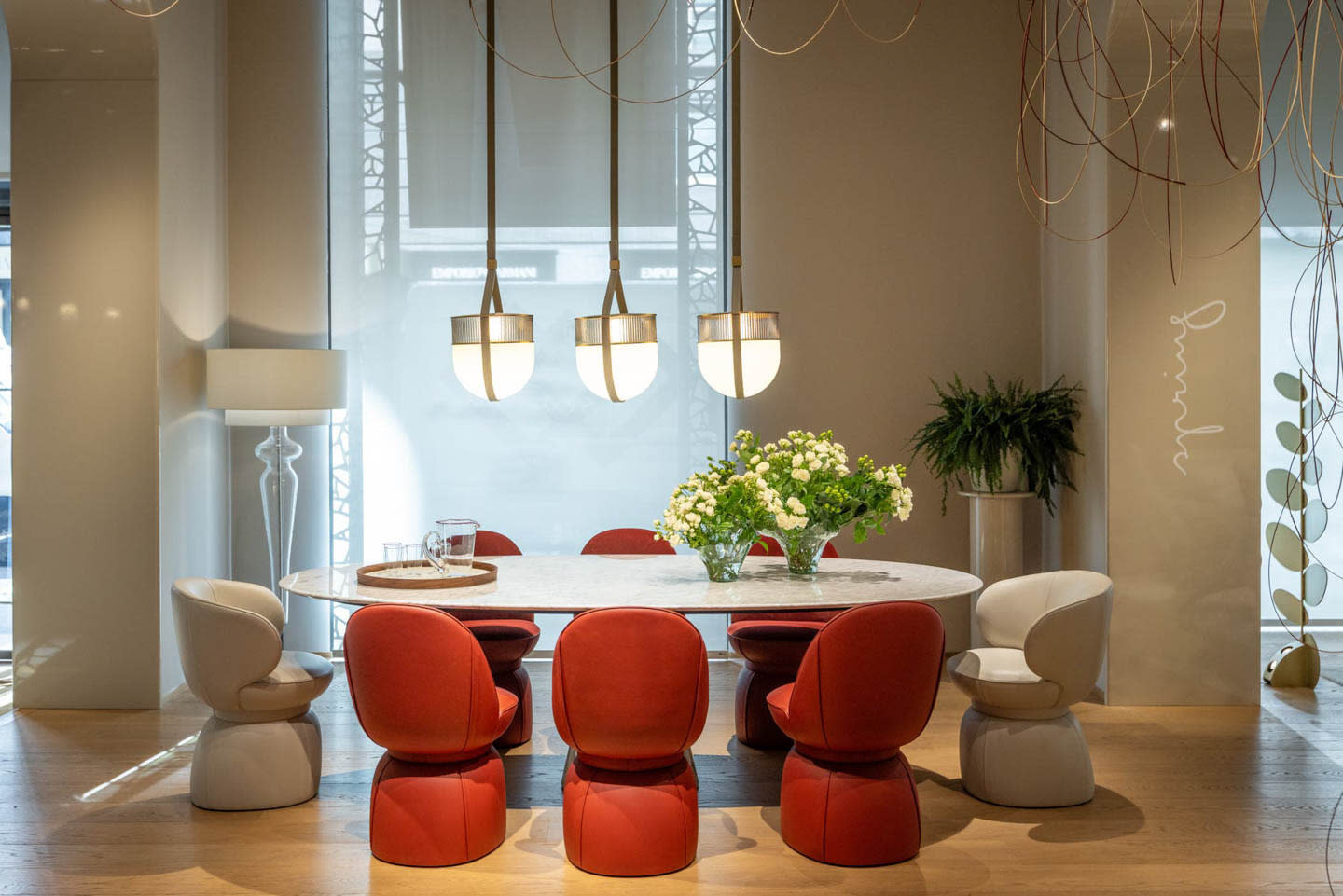 dining vignette at Poltrona Frau's Milan showroom